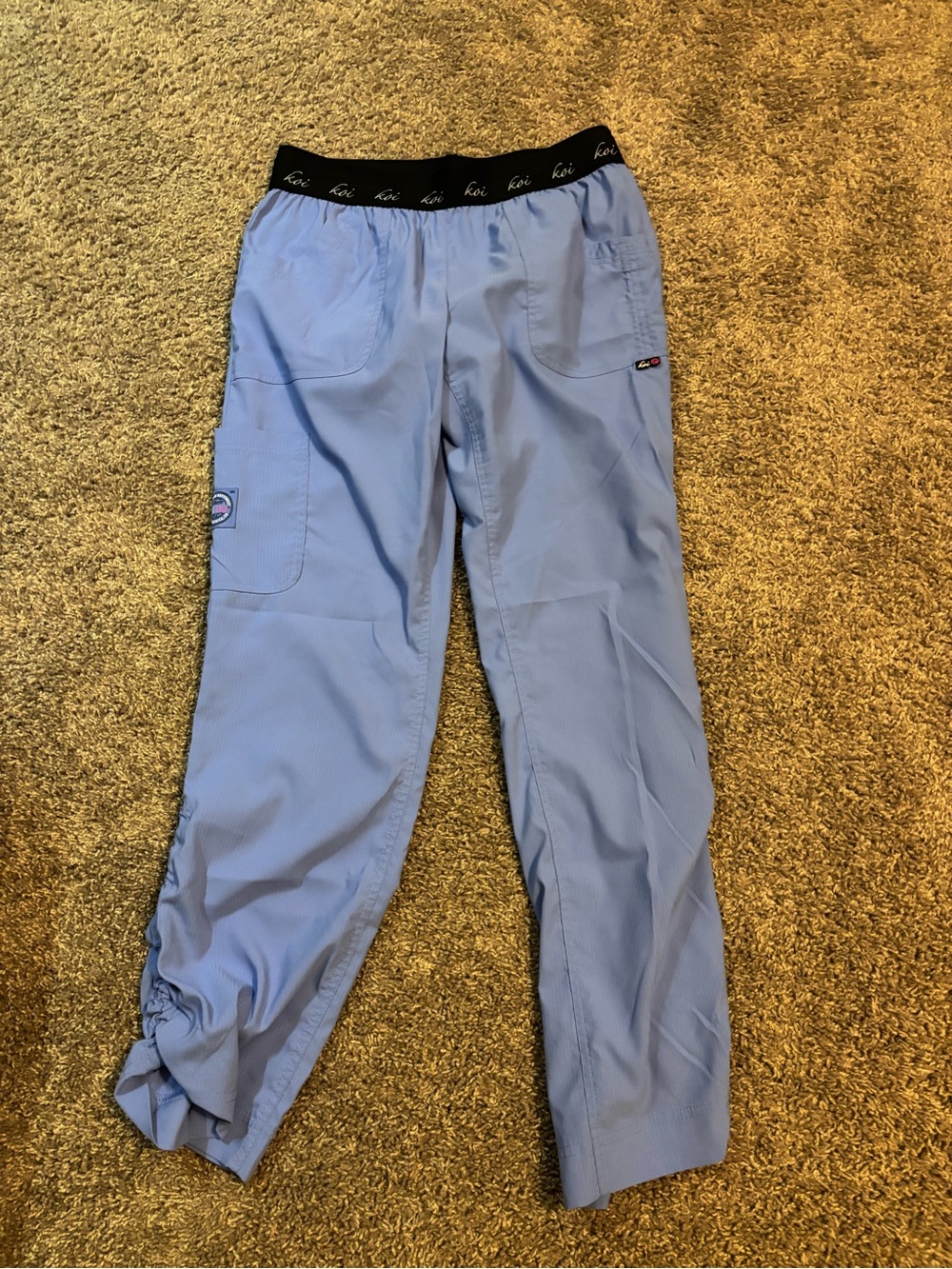 koi Light blue ceil Jogger Scrub Pants with Logo Waistband medium